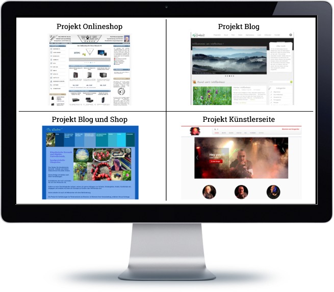 Webdesigns für verschiedene Projekte